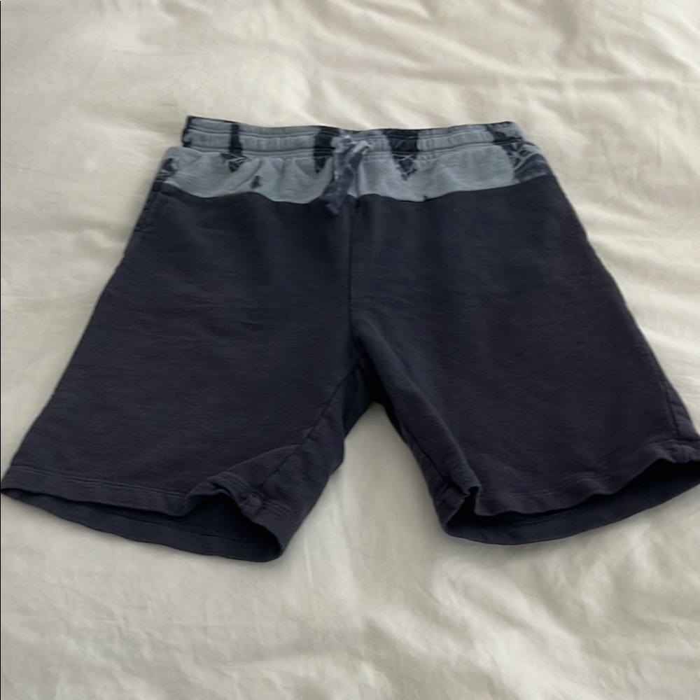 Splendid Blue and Gray Athletic Shorts with Elastic Waistband